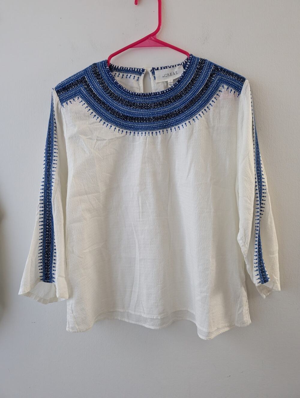 the great embroidered cotton top